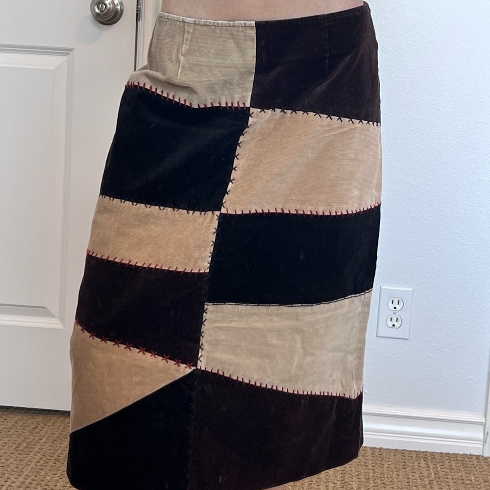 Patchwork Brown and Tan Skirt